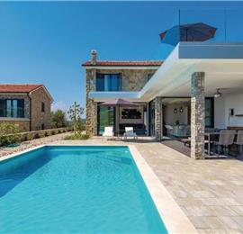 4 Bedroom Villa with Pool and Sea Views in Jakišnica-Lun, on Pag Island, Sleeps 7-8